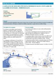 Réalisation de profils hydrologiques en début d'étiage et mortes-eaux