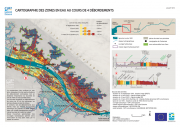 Zones en eau au cours de 4 débordements dans l'estuaire de la Loire